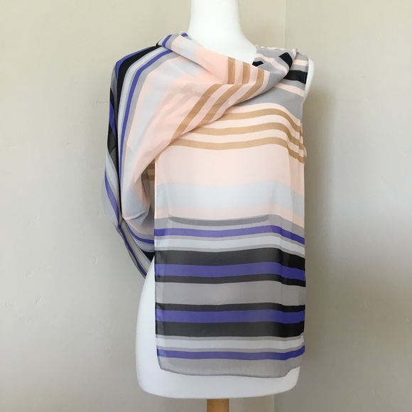CAbi “Underline” Blouse Semi-Sheer Striped Size L - Picture 4 of 11